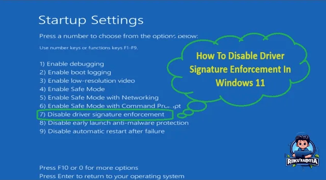 Disable Driver Signature Enforcement in Windows 11 (Advanced Startup)